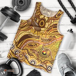 Custom NAIDOC Week 2024 Hawks Men Tank Top Aboriginal Animals Keep The Fire Burning