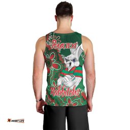 Personalised Rabbitohs NAIDOC Week 2024 Men Tank Top Aboriginal Fire Burning Sparks