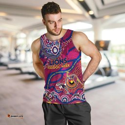 Custom NAIDOC Week 2024 Lions Men Tank Top Aboriginal Animals Keep The Fire Burning