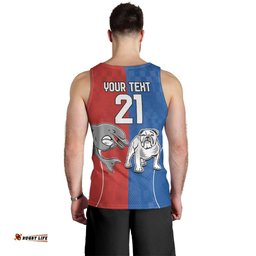 NRL Bulldogs and Dolphins Men Tank Top Sporty Style