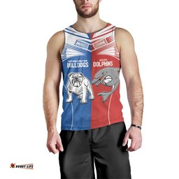 NRL Bulldogs and Dolphins Men Tank Top Sporty Style