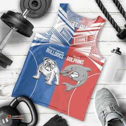 NRL Bulldogs and Dolphins Men Tank Top Sporty Style