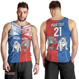 NRL Bulldogs and Dolphins Men Tank Top Sporty Style
