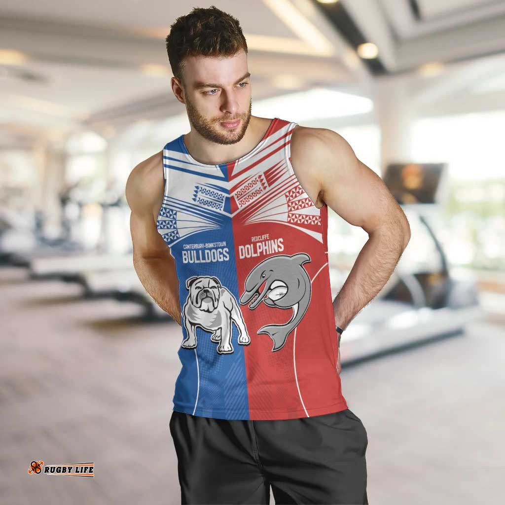 NRL Bulldogs and Dolphins Men Tank Top Sporty Style