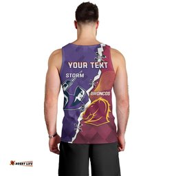 Personalised Broncos And Storm Rugby Men Tank Top Sporty Version