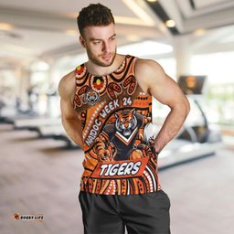 Custom Australia NAIDOC Week 2024 Men Tank Top Wests Tigers Mascot Keep The Fire Burning