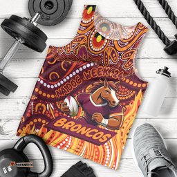 Custom Australia NAIDOC Week 2024 Men Tank Top Brisbane Broncos Mascot Keep The Fire Burning