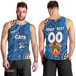 Personalised NAIDOC Week 2024 Geelong Cats Men Tank Top Australian Aboriginal Hand Painting