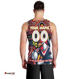 Custom Australia NAIDOC Week 2024 Men Tank Top Sydney Roosters Mascot Keep The Fire Burning