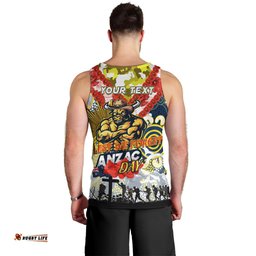 Personalised Cowboys ANZAC Day Men Tank Top Aboriginal Rising Sun