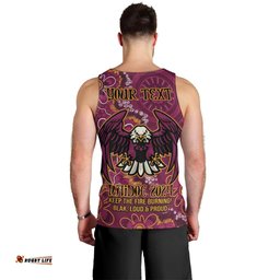 Personalised Sea Eagles NAIDOC Week 2024 Men Tank Top Aboriginal Fire Burning Sparks