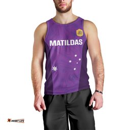 Custom Australia Soccer Men Tank Top Matildas Go Champions - Purple