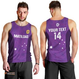 Custom Australia Soccer Men Tank Top Matildas Go Champions - Purple