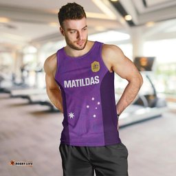 Custom Australia Soccer Men Tank Top Matildas Go Champions - Purple