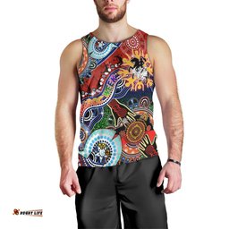 Personalised Dragons NAIDOC Week 2024 Men Tank Top Australia Aboriginal Dot Painting