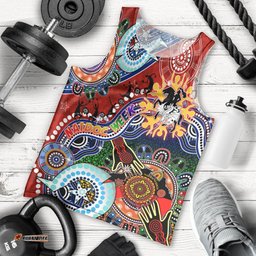 Personalised Dragons NAIDOC Week 2024 Men Tank Top Australia Aboriginal Dot Painting