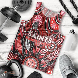 Personalised Saints NAIDOC Week 2024 Men Tank Top Aussie Aboriginal Art