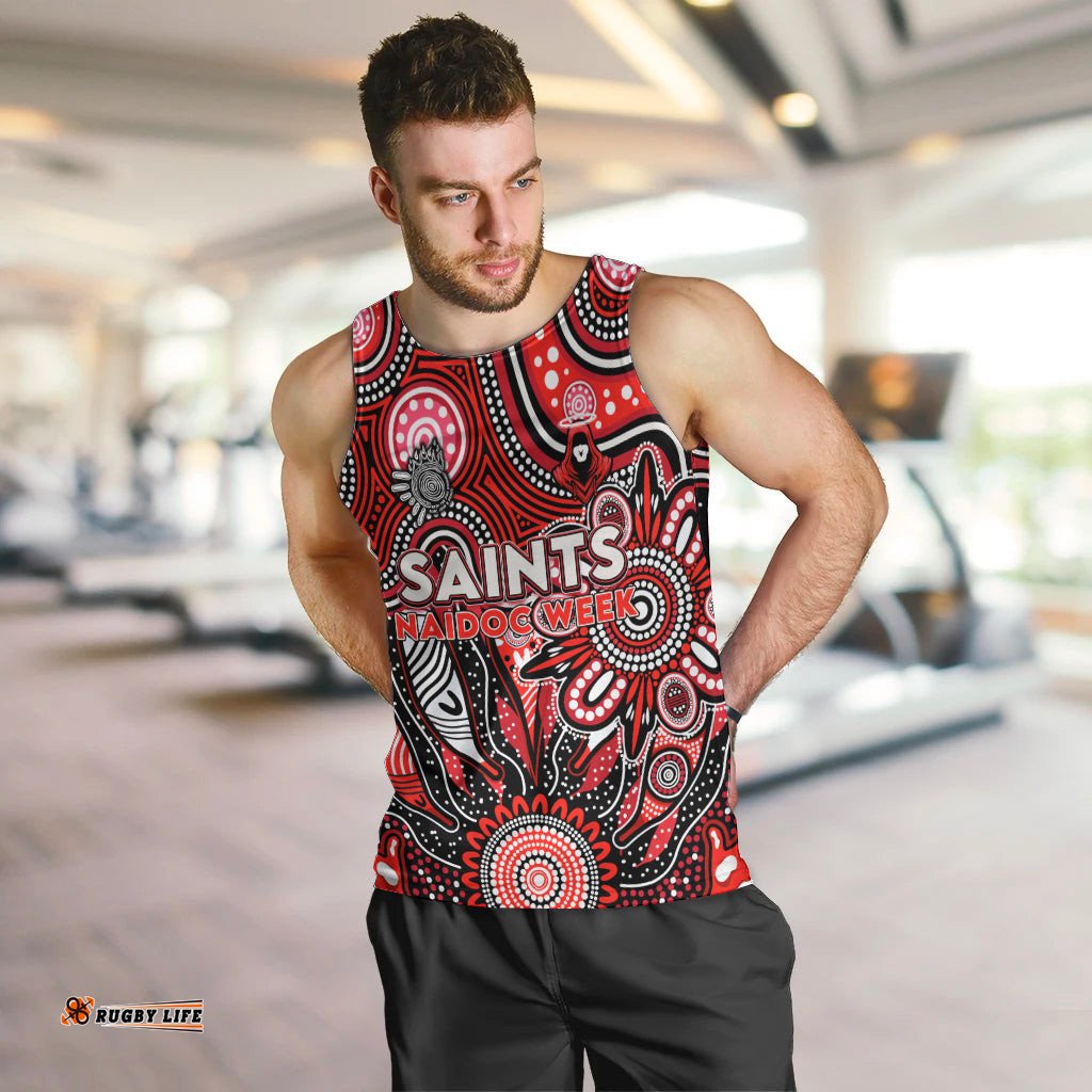 Personalised Saints NAIDOC Week 2024 Men Tank Top Aussie Aboriginal Art