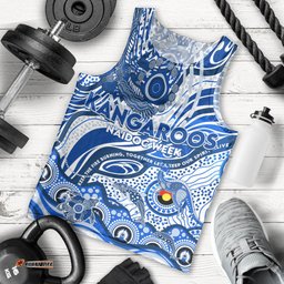 Custom NAIDOC Week 2024 Kangaroos Men Tank Top Aboriginal Animals Keep The Fire Burning