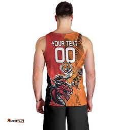 Custom Dragons and Tigers Men Tank Top Rugby Mascot With Sporty Style