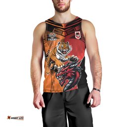 Custom Dragons and Tigers Men Tank Top Rugby Mascot With Sporty Style