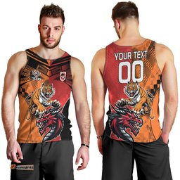 Custom Dragons and Tigers Men Tank Top Rugby Mascot With Sporty Style