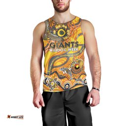 Custom NAIDOC Week 2024 Giants Men Tank Top Aboriginal Animals Keep The Fire Burning