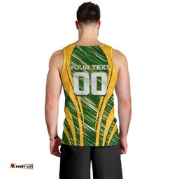 Personalised Australia Matildas Men Tank Top Abstract Line