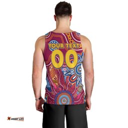 Personalised Crows NAIDOC Week 2024 Men Tank Top Aussie Aboriginal Art