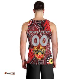 Personalised NAIDOC Week 2024 Essendon Bombers Men Tank Top Australian Aboriginal Hand Painting
