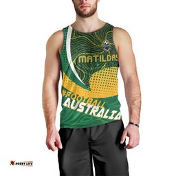 Personalised Matildas Australia Soccer Men Tank Top Aboriginal Dot Painting