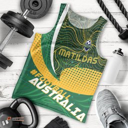 Personalised Matildas Australia Soccer Men Tank Top Aboriginal Dot Painting