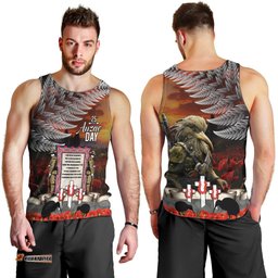 New Zealand ANZAC Day Men Tank Top The Ode of Remembrance and Silver Fern