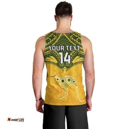 Custom Australia Matildas Men Tank Top Polynesian Mix Gold Marble