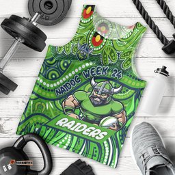 Custom Australia NAIDOC Week 2024 Men Tank Top Canberra Raiders Mascot Keep The Fire Burning