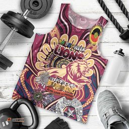 Custom Brisbane Lions NAIDOC Week 2024 Men Tank Top Mascot Football