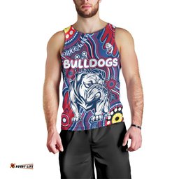 Personalised NAIDOC Week 2024 Western Bulldogs Men Tank Top Australian Aboriginal Hand Painting