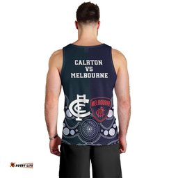 Demons And Blues Football Men Tank Top Melbourne And Calrton Mascots Aboriginal Art