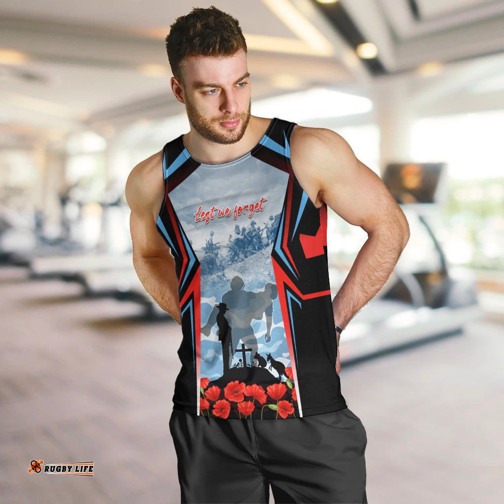 Australia ANZAC Day Men Tank Top Gallipoli Soldiers Simple Style