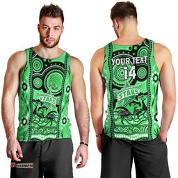 Custom Melbourne Stars Cricket Men Tank Top Happy Australia Day Aboriginal Art