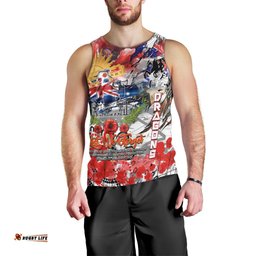 Personalised Australia Rugby Dragons ANZAC Men Tank Top St George Illawarra Scratch Style