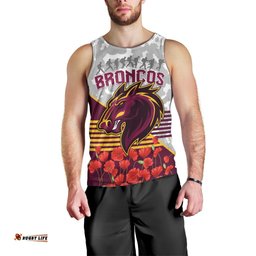 Broncos Rugby ANZAC Day 2024 Men Tank Top Camouflage Style