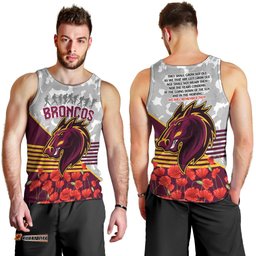 Broncos Rugby ANZAC Day 2024 Men Tank Top Camouflage Style
