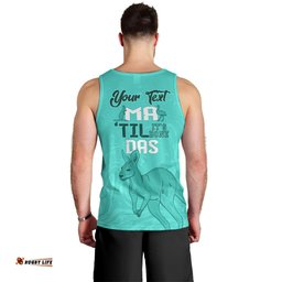 Personalised Matildas Australia Day Men Tank Top Proud To Be Tillies Turquoise Version