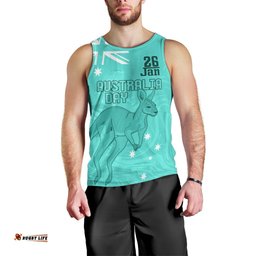 Personalised Matildas Australia Day Men Tank Top Proud To Be Tillies Turquoise Version