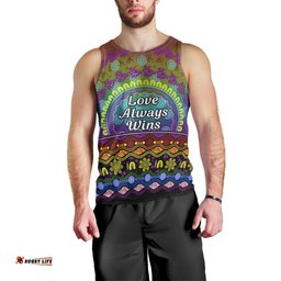 Australia LGBT History Month Men Tank Top Love Always Wins Aboriginal