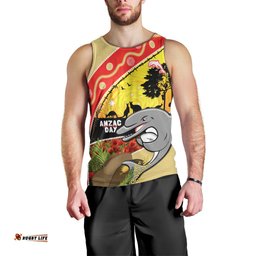 Dolphins ANZAC Day Men Tank Top Rosemary Starring Night Style