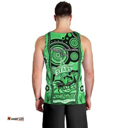 Melbourne Stars Cricket Men Tank Top Happy Australia Day Aboriginal Art