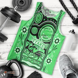 Melbourne Stars Cricket Men Tank Top Happy Australia Day Aboriginal Art