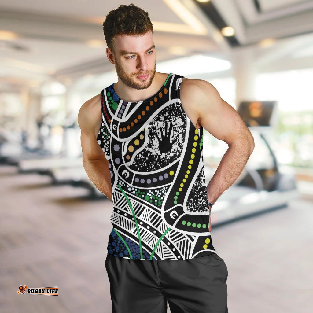 Aboriginal Lizzard Pattern Dot Art Men Tank Top TS04